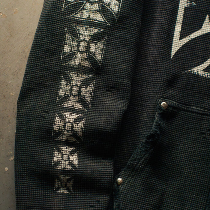 Xixbrand xix distressed waffle zip hoodie  _PIX3092